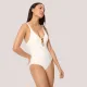 Ysabel Mora Γυναικείο Μαγιό Ολόσωμο shaping lycra με χρυσούς κρίκους Ivory Ιβουάρ  One piece 83471 MARFIL