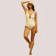 Ysabel Mora Γυναικείο Μαγιό Ολόσωμο shaping lycra με χρυσούς κρίκους Ivory Ιβουάρ  One piece 83471 MARFIL