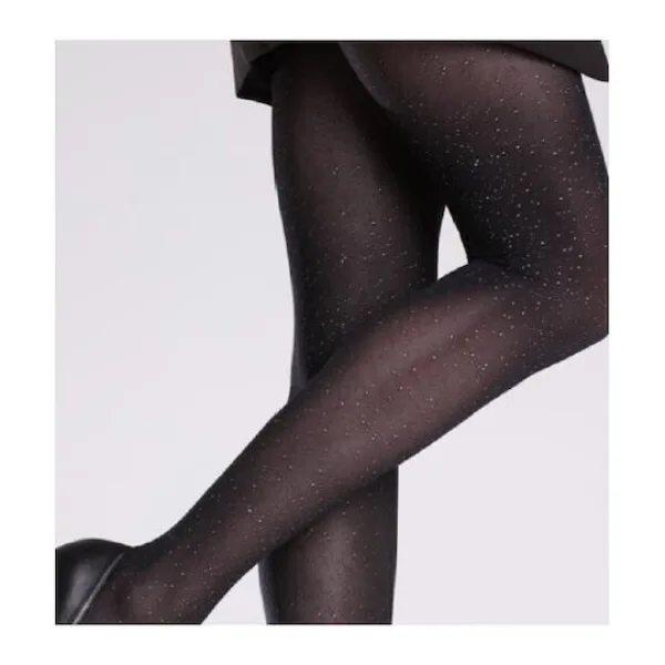 Mura Γυναικείo Καλσόν Μαύρο Limited Edition με γκλίτερ -Strass 50 Den C2747 Black