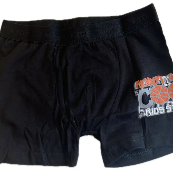 Berrak Hipster Παιδικό Βαμβακερό & Modal Μποξεράκι για αγόρια Μαύρο χρώμα με  σχέδιo Μπάσκετ 1575 