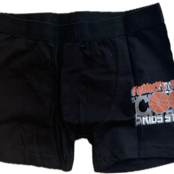 Berrak Hipster Παιδικό Βαμβακερό & Modal Μποξεράκι για αγόρια Μαύρο χρώμα με  σχέδιo Μπάσκετ 1575 