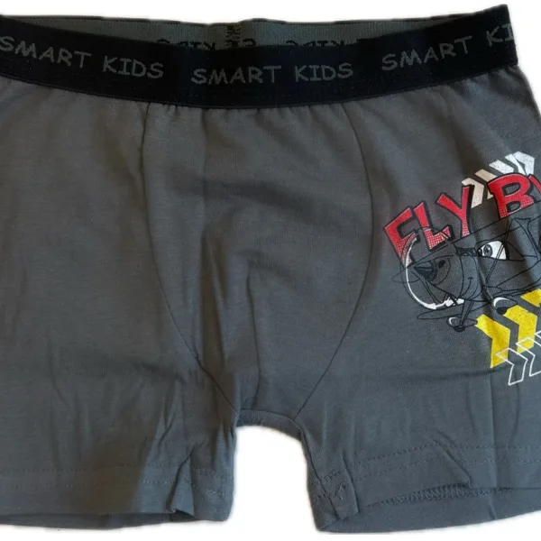 Berrak Hipster Παιδικό Βαμβακερό & Modal Μποξεράκι για αγόρια Ανθρακί σκούρο Γκρι χρώμα με  σχέδιo Αεροπλάνο 1575 