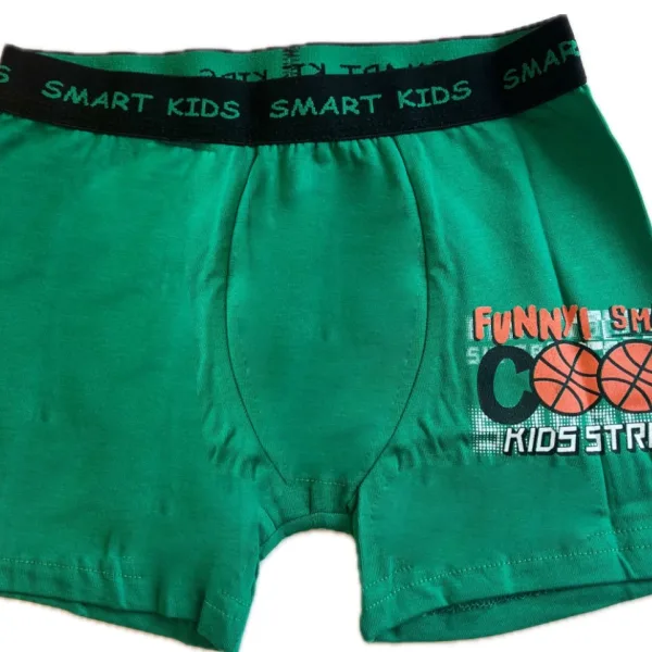 Berrak Hipster Παιδικό Βαμβακερό & Modal Μποξεράκι για αγόρια Πράσινο χρώμα με  σχέδιo Basket 1575 