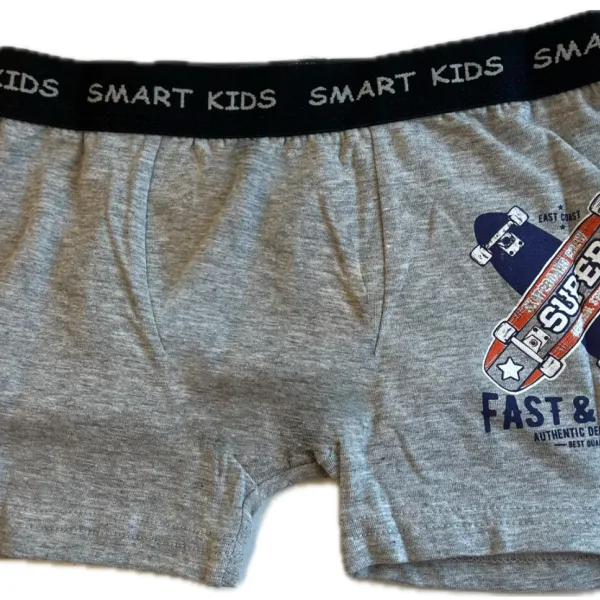 Berrak Hipster Παιδικό Βαμβακερό & Modal Μποξεράκι για αγόρια Γκρί χρώμα με  σχέδιo Skate 1575 