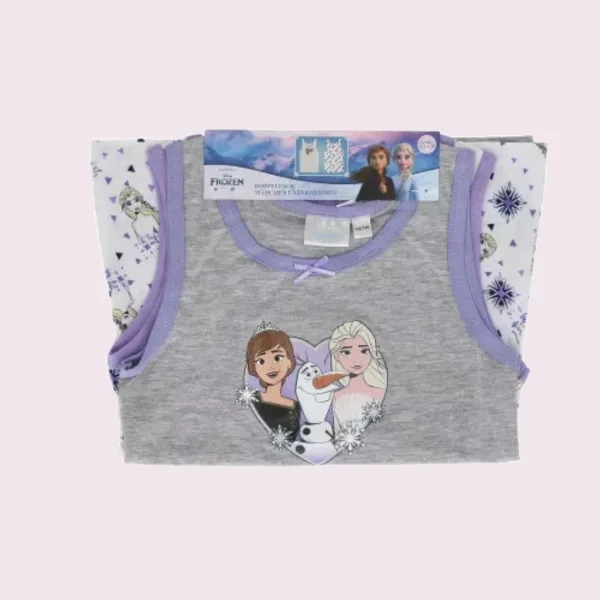 Disney Frozen Παιδικό Φανελάκι Βαμβακερό Πακέτο 2 τεμαχίων Γκρί Λιλά 124616 Disney Frozen Παιδικό Φανελάκι Βαμβακερό Πακέτο 2 τεμαχίων Γκρί Λιλά 124616