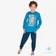 Muydemi Sleepwear Βαμβακερή Παιδική-Εφηβική Πιτζάμα για Αγόρια Μπλέ 730108