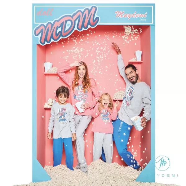 Muydemi Popcorn Βαμβακερή Παιδική-Εφηβική Πιτζάμα Γκρί-Μπλέ 537043 Muydemi Popcorn Βαμβακερή Παιδική-Εφηβική Πιτζάμα Γκρί-Μπλέ 537043