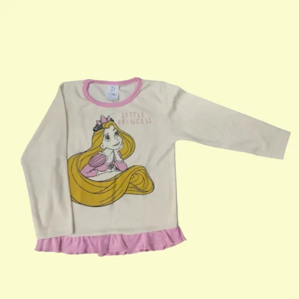 Natura Παιδική για κορίτσι βαμβακερή πιτζάμα με σχέδιο πριγκίπισσα Rapunsel Ραπουνζελ 4082 Ροζ Pink