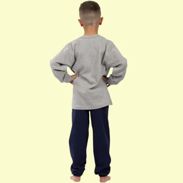 Nina Club αγορίστικη βαμβακερή πιτζάμα fashion με σχέδιο Popey Ποπάυ γκρί φουτερ μπλούζα μπλέ παντελόνι NC704