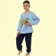 Nina Club αγορίστικη βαμβακερή πιτζάμα fashion με σχέδιο Dino δεινόσαραυρος γαλάζια μπλούζα μπλέ παντελόνι NC26141