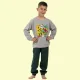 Nina Club αγορίστικη βαμβακερή πιτζάμα fashion με σχέδιο Dino δεινόσαραυρος Γκρί μπλούζα χακί παντελόνι NC26141