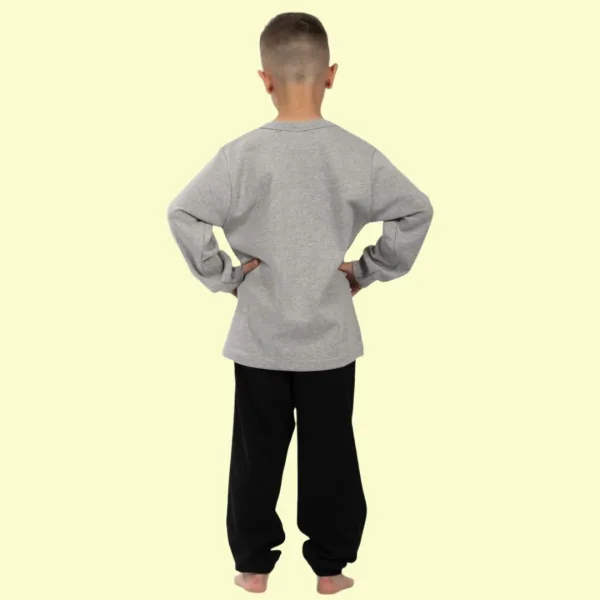 Nina Club αγορίστικη βαμβακερή πιτζάμα fashion με σχέδιο Monster Truck Γκρί μπλούζα μαύρο παντελόνι NC26347