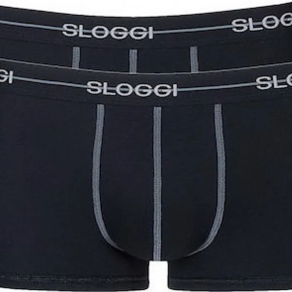 Sloggi Start Hipster Μποξεράκι Ανδρικό 2 Τεμάχια και για Μεγάλα Μεγέθη Μαύρο 10050545 0004/04 