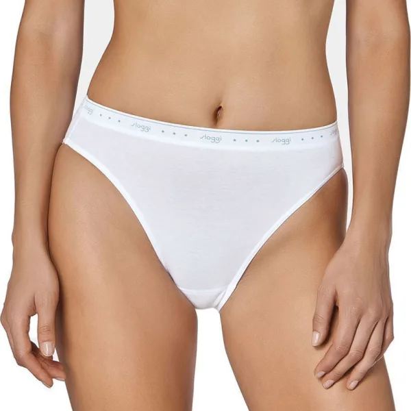 Sloggi 100 Tai Γυναικείο Βαμβακερό Γυναικείο  Εσώρουχο Σλιπ Λευκό 10198073 0003/03 White 