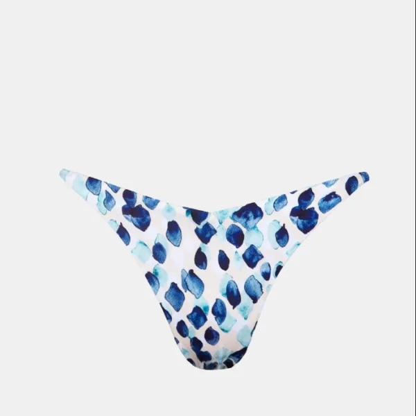 Rock Club Γυναικείο Μαγιό Εκρου V Σλιπ με μπλέ και άσπρες Λεπτομέρειες BP3290 DREAMS
