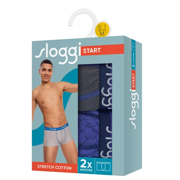 Sloggi Ανδρικά Μποξεράκια Σετ 2Τεμ Γκρι Μπλε 10206968-V013 START HIPSTER Sloggi Ανδρικά Μποξεράκια Σετ 2Τεμ Γκρι Μπλε 10206968-V013 START HIPSTER