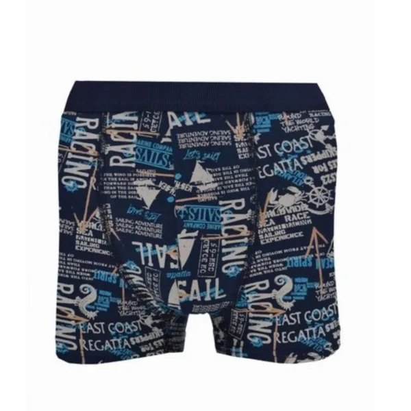 Berrak Hipster Νεανικό Ανδρικό Βαμβακερό Μποξεράκι Μπλε Χρώμα με σχέδια Ocean 4480