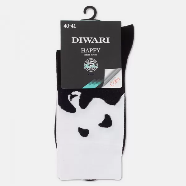 Diwari Happy Men's Socks Panda Κάλτσα Βαμβακερή Πάντα Μαύρο 17C-151C Diwari Happy Men's Socks Panda Κάλτσα Βαμβακερή Πάντα Μαύρο 17C-151C