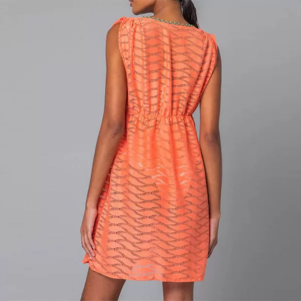 Milena by Paris Γυναικείο Καφτάνι Ανοιχτό με Κούμπωμα Πορτοκαλί 040214