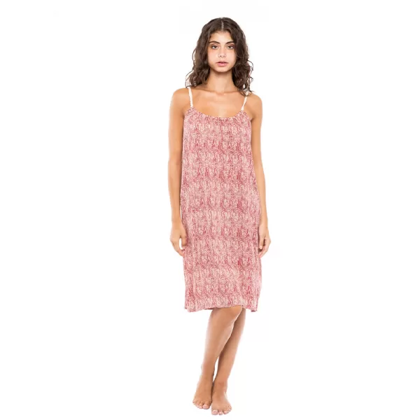 Pink Label Beachwear Africa Φόρεμα- Καφτάνι Midi Κόκκινο B218