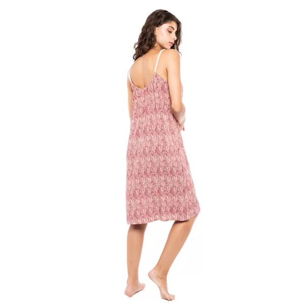 Pink Label Beachwear Africa Φόρεμα- Καφτάνι Midi Κόκκινο B218