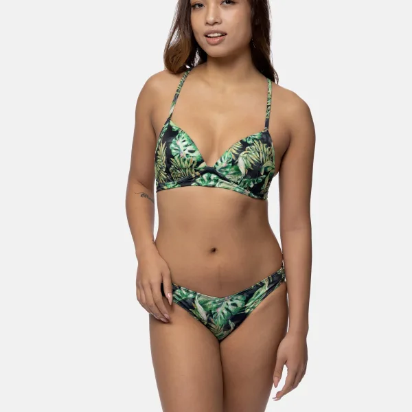 Dorina Γυναικείο Μαγιό Σλίπ Ψηλόμεσο Πράσινο Μαύρο D001730MI010-GE0045