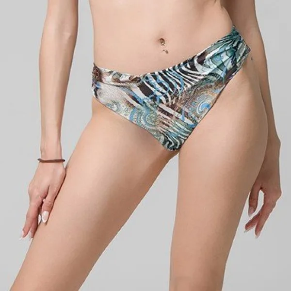 Luna Γυναικείο Μαγιό Κανονικό Σλίπ Animal Print με Μπλέ και Γκρί Εμπριμέ 93539