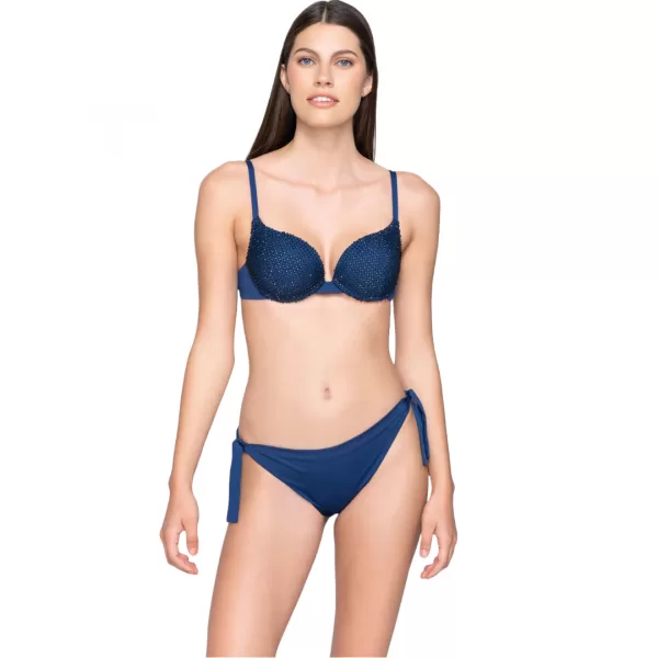Luna Bikini Γυναικείο Δετό Σλίπ μαγιό με Κορδόνια Μπλέ Σκούρο γκλίτερ 94124 Luna Bikini Γυναικείο Δετό Σλίπ μαγιό με Κορδόνια Μπλέ Σκούρο γκλίτερ 94124