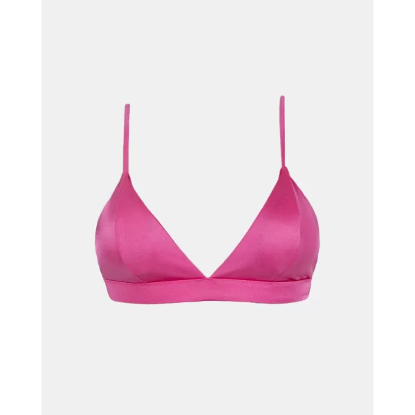 Rock Club Γυναικείο Μαγιό Μπουστάκι Τριγωνάκι Γυαλιστερό Ρόζ Barbie με Ελαφριά και Αφαιρούμενη Ενίσχυση 2109 