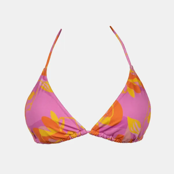 Rock Club Γυναικείο Top Μαγιό Τρίγωνο Ροζ  με πορτοκαλί και κίτρινες λεπτομέρειες BP2314 Triangle Top Bubble