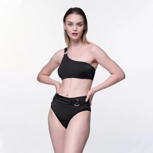 Dorina Bikini Μαύρο Μπουστάκι με Χρυσό Charm Κρίκο και Έναν Ώμο D001702MI010-BK0001 Dorina Bikini Μαύρο Μπουστάκι με Χρυσό Charm Κρίκο και Έναν Ώμο D001702MI010-BK0001