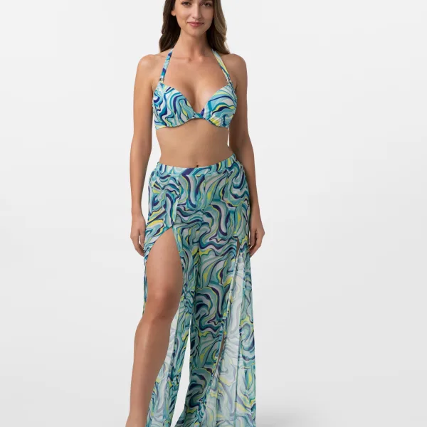 Dorina Γυναικείο Top Bikini  Double Push Up  Swirls Με σχέδια όλες τις αποχρώσεις του Μπλέ Μωβ D001763MI010-BL0096 Mix & Match