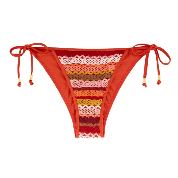 Dorina Bikini Σλίπ Μαγιό Δετό Πορτοκαλί Πλεκτό με Κέντημα D001784PK012-CO0018 Dorina Bikini Σλίπ Μαγιό Δετό Πορτοκαλί Πλεκτό με Κέντημα D001784PK012-CO0018