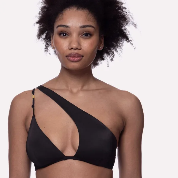 Dorina Bikini Μαύρο Τριγωνάκι Μπουστάκι με Χρυσό Charm Ασύμμετρο D001773MI010-BK0001 Ibadan