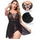 Milena by Paris Γυναικείο Sexy Μαύρο Babydoll Plus Size & για μεγάλο στήθος 020038 Milena by Paris Γυναικείο Sexy Μαύρο Babydoll Plus Size & για μεγάλο στήθος 020038