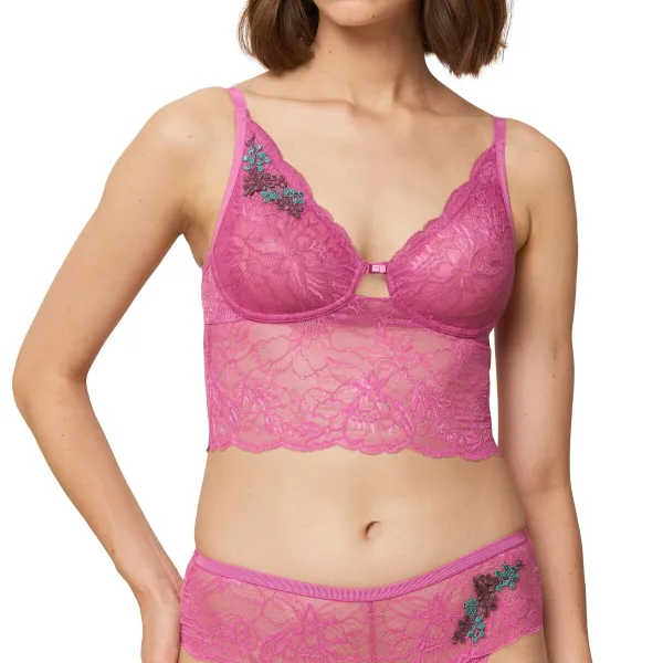 Triumph Γυναικείο Bralette με Λουλούδια Ρόζ Δαντέλα 10214454-00YK Amourette Charm Summer Bustier