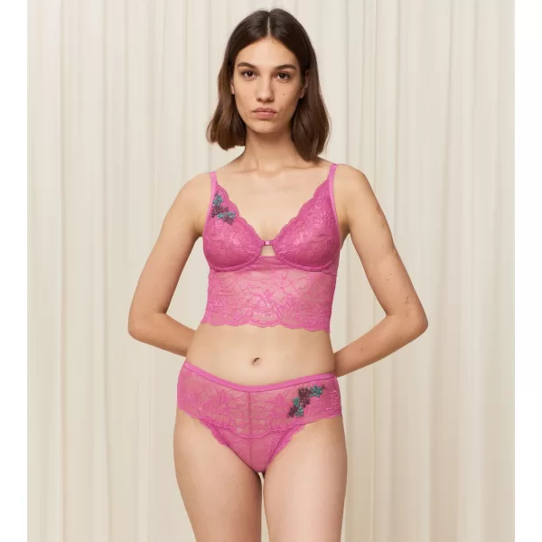 Triumph Γυναικείο Bralette με Λουλούδια Ρόζ Δαντέλα 10214454-00YK Amourette Charm Summer Bustier
