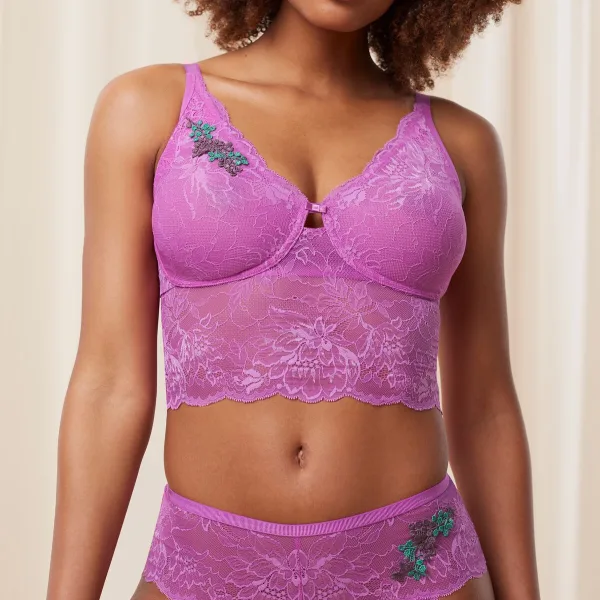 Triumph Γυναικείο Bralette με Λουλούδια Ρόζ Δαντέλα 10214454-00YK Amourette Charm Summer Bustier