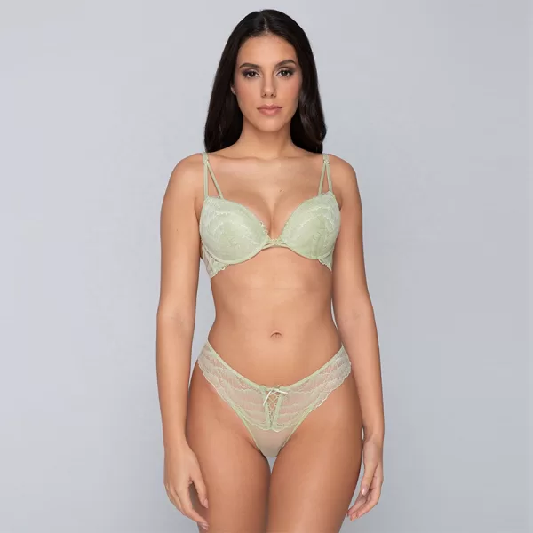 Luna Flirt Γυναικείο Εσώρουχο Ψηλόμεσο με Άνετη Εφαρμογή Brazilian με Υψηλή Κάλυψη και Δαντέλα Mint 24300