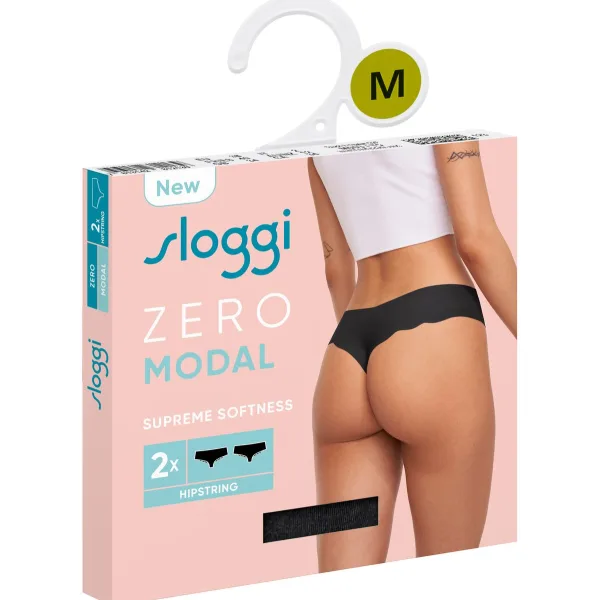 Sloggi Γυναικεία String Χωρίς Ραφές Σετ 2τεμ Μαύρο 10214693.0004 Ζero Modal Invisible