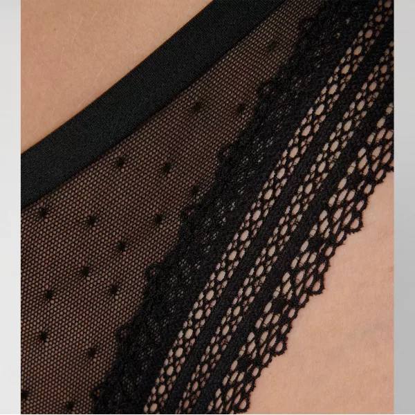 Triumph Tempting Tulle Tai Sexy Γυναικείο Σλιπ Μαύρο 10210039-0004