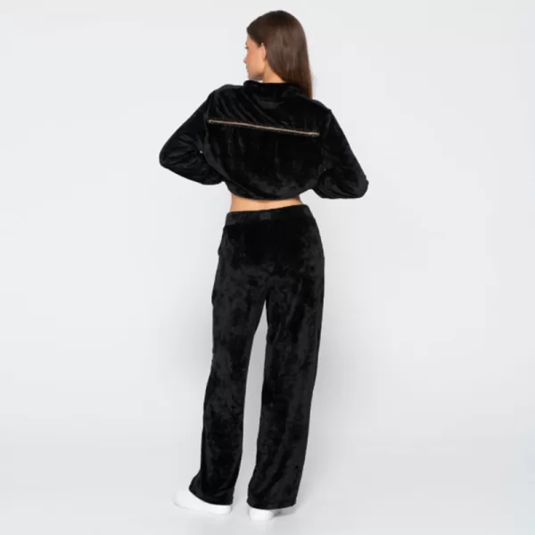 Luna Γυναικείο Βελουτέ Φόρμα Wide Leg Μαύρο με χρυσές λεπτομέρειες στις τσέπες 7034 Plus Sizes Mix & Match Balanced Luna Γυναικείο Βελουτέ Φόρμα Wide Leg Μαύρο με χρυσές λεπτομέρειες στις τσέπες 7034 Plus Sizes Mix & Match Balanced