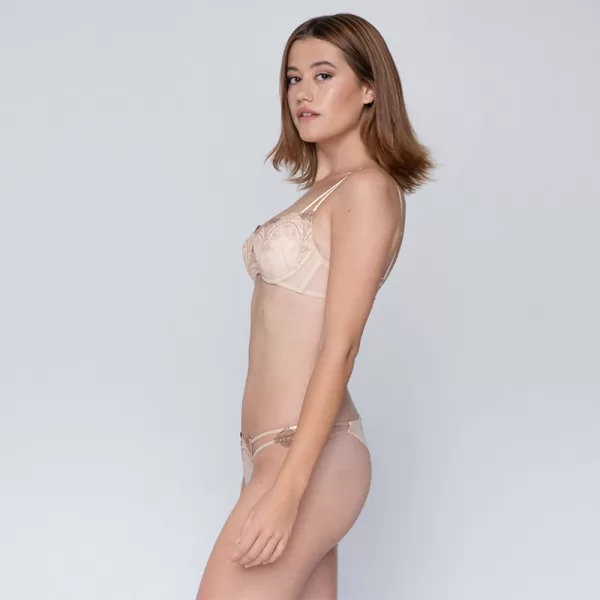Luna Ruby Γυναικείο Εσώρουχο Μπεζ String και Sexy Κορδόνια 25220