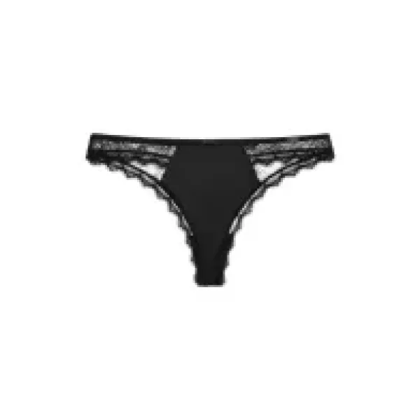 Dorina Hasina slip thong string σατέ μαύρο string με δαντελένιες λεπτομέρειες FXTH0011LA190-BK0001
