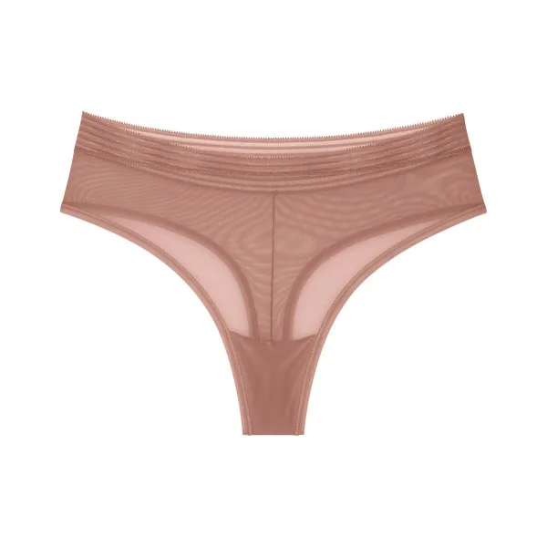  Triumph Γυναικείο Ψηλόμεσο String απο Τούλι Σκούρο Ροζ Sexy Tempting Sheer Highwaist String Dark Pink 10215943-6901