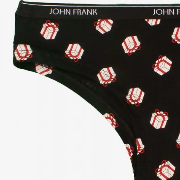 John Frank Γυναικείο Χριστουγεννιάτικο εσώρουχο μεσα σε Φανταστικό κουτάκι Hipster Δωράκι Μαύρο WJFD-H23-CHGIFT