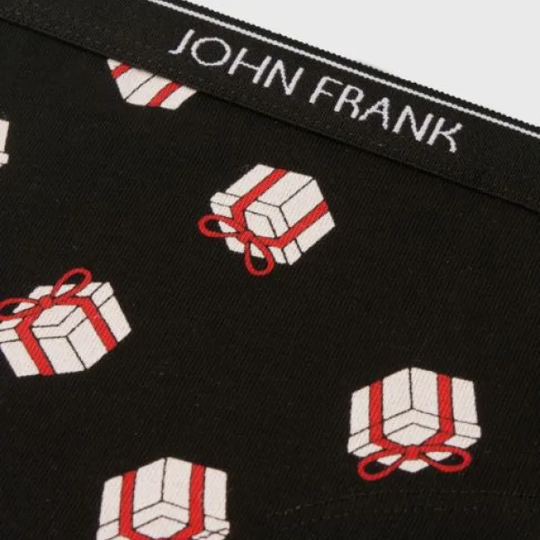John Frank Γυναικείο Χριστουγεννιάτικο εσώρουχο μεσα σε Φανταστικό κουτάκι Hipster Δωράκι Μαύρο WJFD-H23-CHGIFT