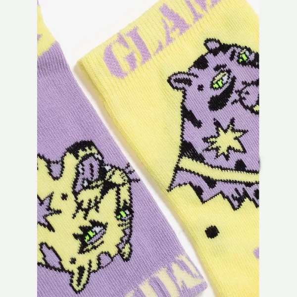 Conte Happy Socks Glam Metal Βαμβακερές Κάλτσες Διχρωμία Λιλά κίτρινο 18C-227C Conte Happy Socks Glam Metal Βαμβακερές Κάλτσες Διχρωμία Λιλά κίτρινο 18C-227C
