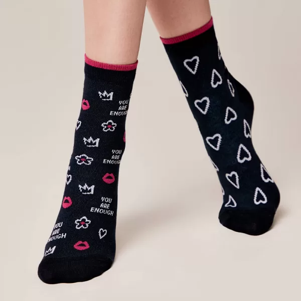 Conte Happy Socks Γυναικείες Κάλτσες με Άνετο Λάστιχο Μπλε Σκούρο καρδούλες 18C-227C Conte Happy Socks Γυναικείες Κάλτσες με Άνετο Λάστιχο Μπλε Σκούρο καρδούλες 18C-227C