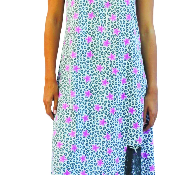 Galaxy Γυναικείο Βαμβακερό Νυχτικό Floral Εμπριμέ 604-21